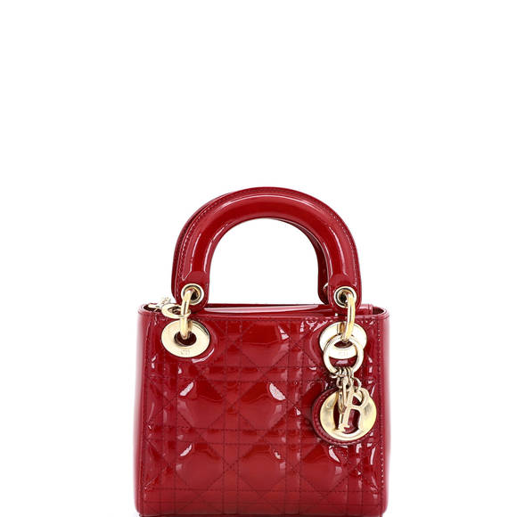 Christian Dior Mini Lady Dior Chain Bag Cannage Quilt Patent - Picture 1 of 8